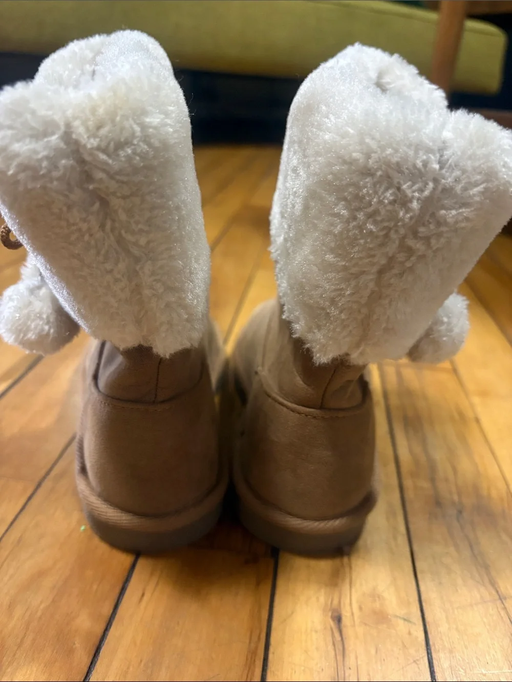 Thereabouts Girls Faux-Shearling Pom-Pom Boots, Size 13M
